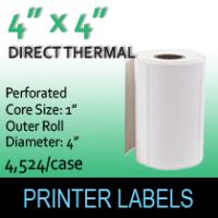 Direct Thermal Labels 4" x 4" Perf